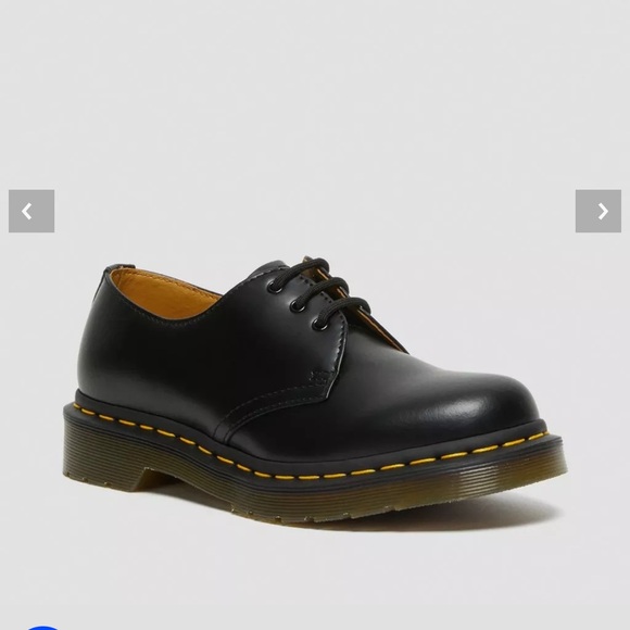 Dr. Martens Shoes - Dr. Martens Black Leather 3-Eye Oxford with Yellow Stitching